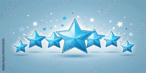 A shiny blue Star of David vector illustration with a bright, glowing pattern on a white background