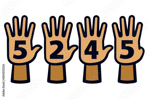 Hand gestures vector illustration showing fingers and palm signs in simple design