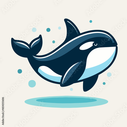 beautiful orca whale vector illustration