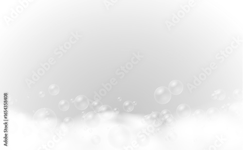 PNG abstract floating bubbles set with transparent background and three-dimensional soap design including shiny sphere, bright concept, nature elements and fun cosmetic shampoo theme