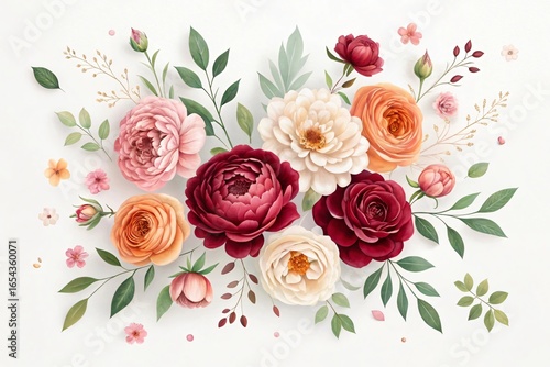 Assorted Peonies and Roses Floral Arrangement flowers