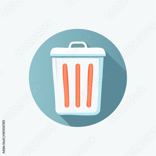 Clean Garbage Icon in Flat Style