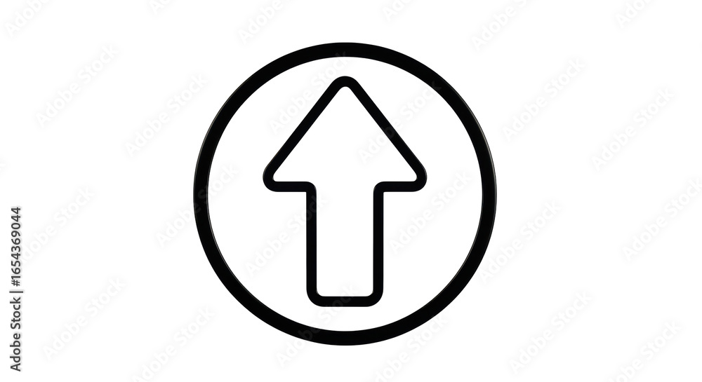 Isolated Up Arrow in Circle Isolated Up Arrow in Circle