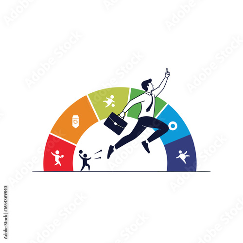 Visualizing a person's life journey through different stages of growth and development