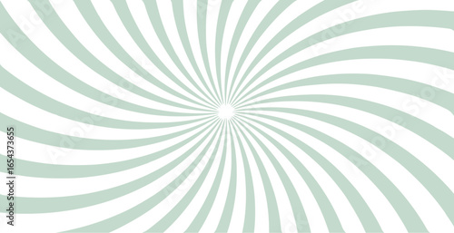  Simple  background with green stripes. Sunburst radial vector.
