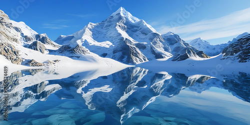 Wallpaper Mural Snowy Mountains Reflecting in Turquoise Lake Torontodigital.ca