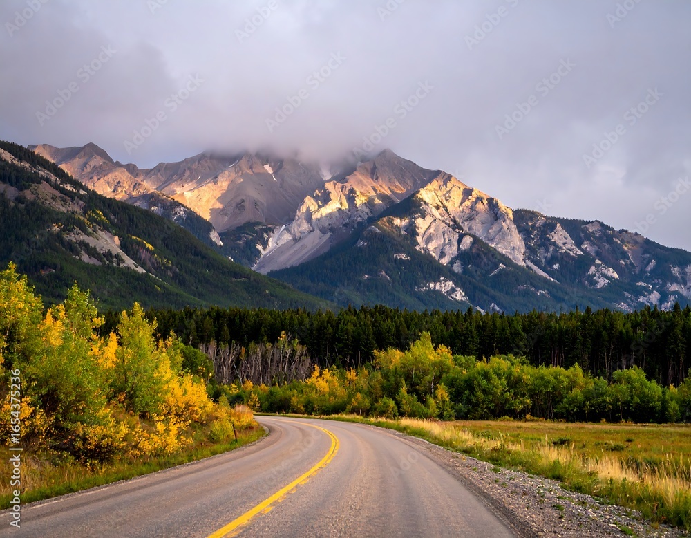 Fototapeta premium Scenic mountain road at autumn