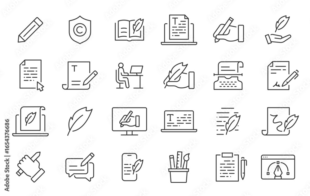 © iiierlok_xolms - Copywriting web icons in line style. Document, writing, creative, signature, collection. Vector illustration. © iiierlok_xolms - Copywriting web icons in line style. Document, writing, creative, signature, collection. Vector illustration.