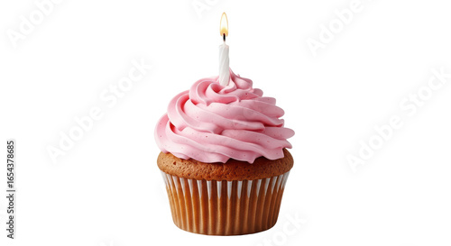 Isolated Birthday Cupcake