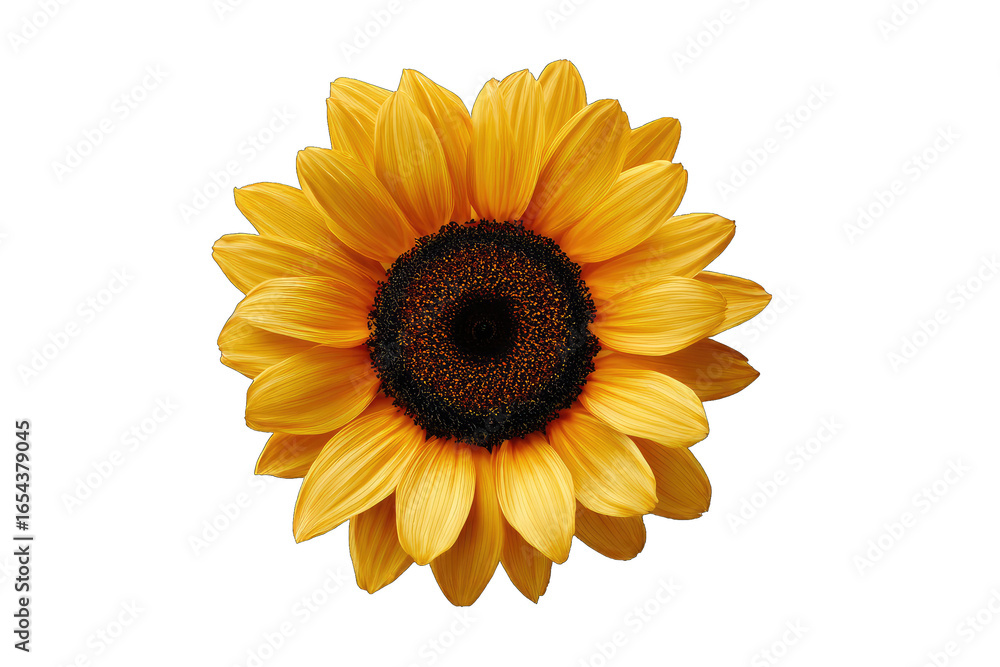 Fototapeta premium Close-up of a vibrant sunflower, rich yellow petals, dark center