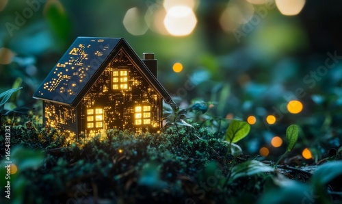 Wallpaper Mural Visual representation of home insurance and security, showcasing symbols of protection for residential property and real estate. This image reflects the services and peace of mind, Generative AI Torontodigital.ca