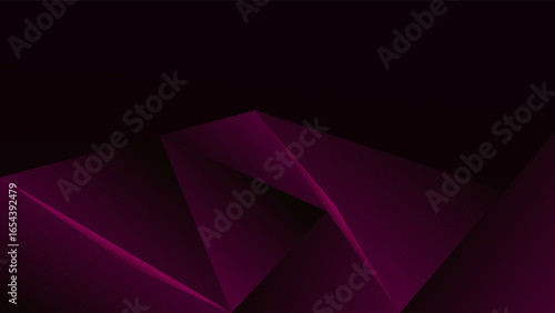 ABSTRACT DARK BACKGROUND WITH TRIANGLE GEOMETRIC SHAPES GRADIENT PINK COLOR DESIGN VECTOR TEMPLATE GOOD FOR MODERN WEBSITE, WALLPAPER, COVER DESIGN, LANDING PAGE