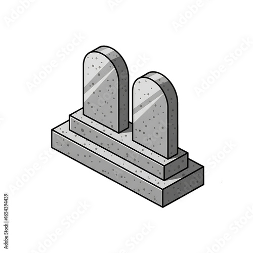 Double gravestone, symbolizing eternal memory for two souls.