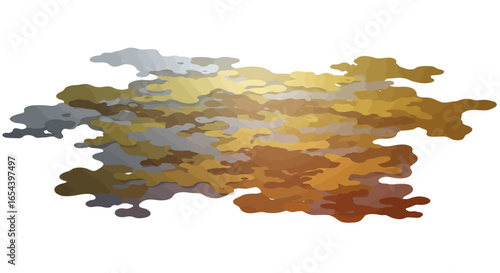 An abstract vector image of an irregular multicolored textured shape