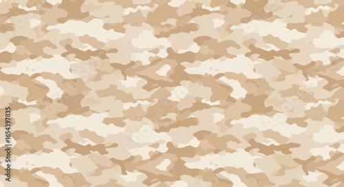 Brown camouflage pattern featuring irregular shapes and varying shades of tan and beige