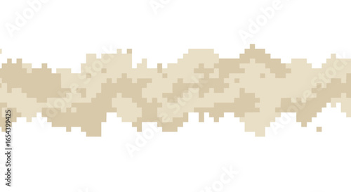 Digital camo pattern spans horizontally pixelated beige shades blend into white