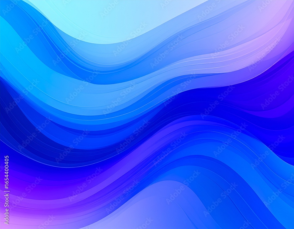 Fototapeta premium Abstract Blue Wavy Lines: A mesmerizing abstract design of flowing, gradient blue waves. This artwork captures movement, depth, and a sense of calm. 