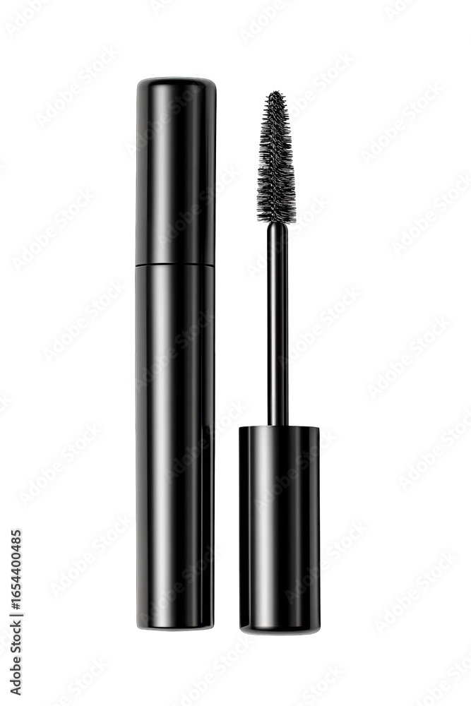 Obraz premium Black mascara tube with wand