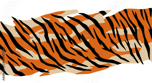 Tiger stripe pattern featuring orange beige and black abstract shapes