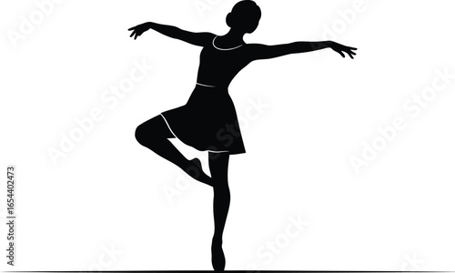 Silhouette of a ballerina in a graceful pose, showcasing beauty, elegance, and artistry of ballet
