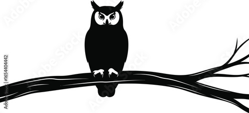 A wise owl perched a branch, a symbol of knowledge and insight, observing world with its keen eyes