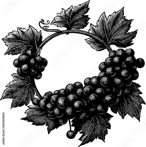 Vintage grapevine border ornament design for decorative projects