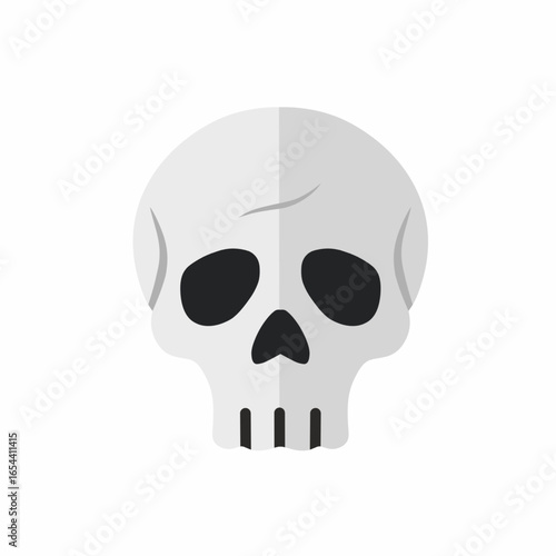 Skull illustration, death symbol, halloween design, spooky graphic, isolated on white