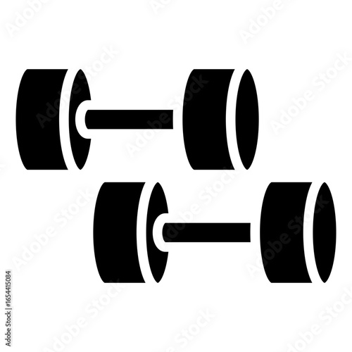 The barbell icon is a dumbbell for weight training or weight lifting activities, a tool commonly used in fitness and weight lifting sports, symbolizing physical exercise.