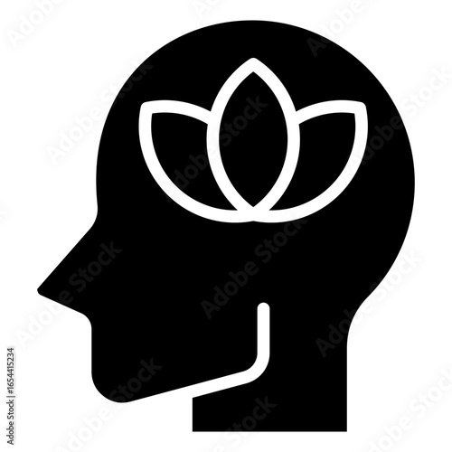 The mind icon, consciousness symbolizes the awakening of the soul from difficulties and the peace of the condition where the mind is clear, free from clutter, and filled with peace.