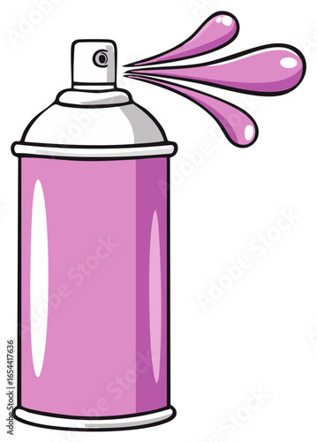 Pink Aerosol Can Spraying Paint Illustration for Graffiti Art Projects