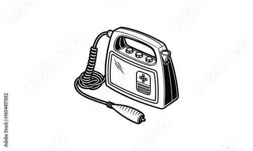 Hospital Defibrillator Device Illustration