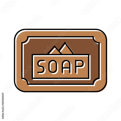 bar soap men cosmetic color icon vector illustration