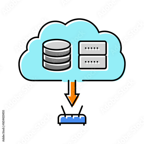 cloud infrastructure data center color icon vector illustration