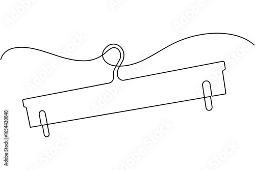 Clothes hangers continuous one line drawing minimalist fashion wardrobe vector illustration