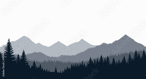 Mountain range vector landscape nature scene forest trees