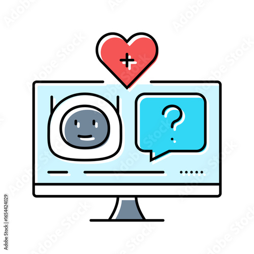 health chatbot healthcare innovation color icon vector illustration