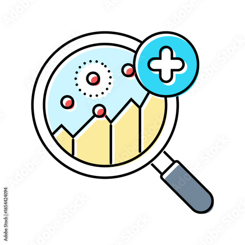 disease prediction algorithm healthcare innovation color icon vector illustration