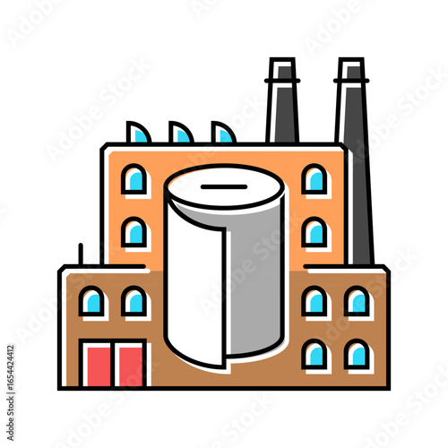 textile factory industry color icon vector illustration