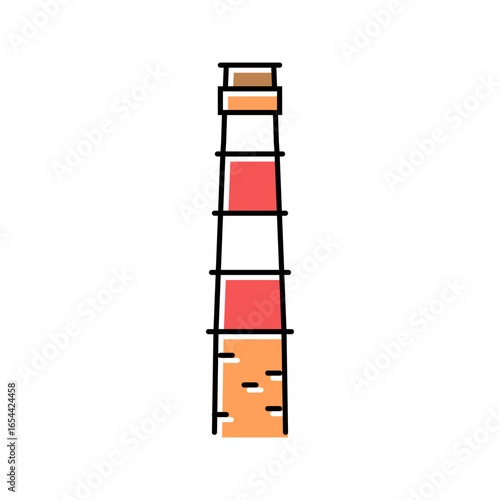 industrial chimney industry color icon vector illustration