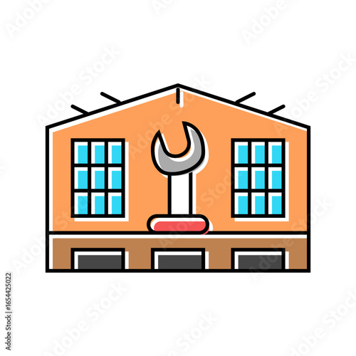 industrial workshop industry color icon vector illustration