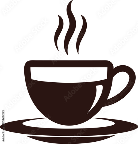 Espresso cup steaming hot beverage cafe vector