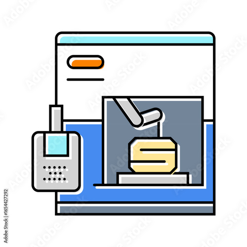 3d printing machine industry color icon vector illustration
