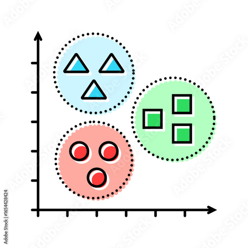 unsupervised learning machine color icon vector illustration
