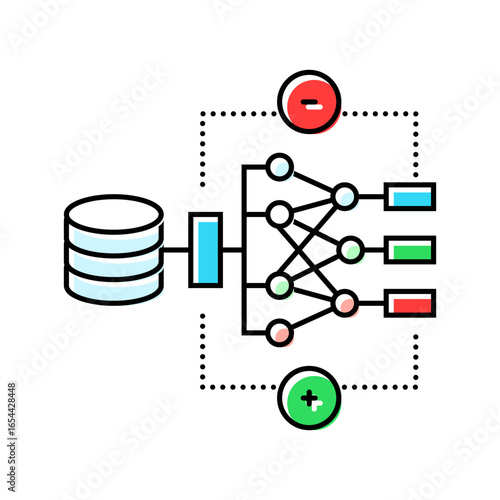 reinforcement learning machine color icon vector illustration