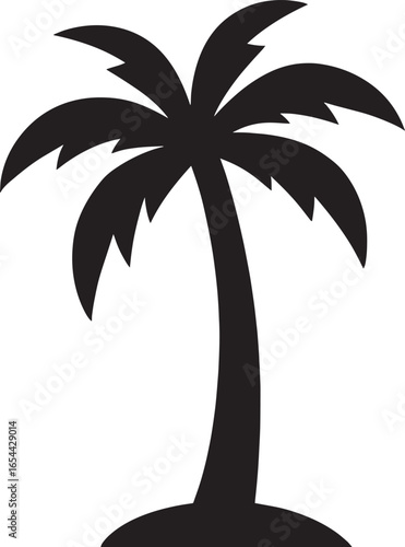 Vector Silhouette of a Tropical Palm Tree – Minimalist Black Design on White Background