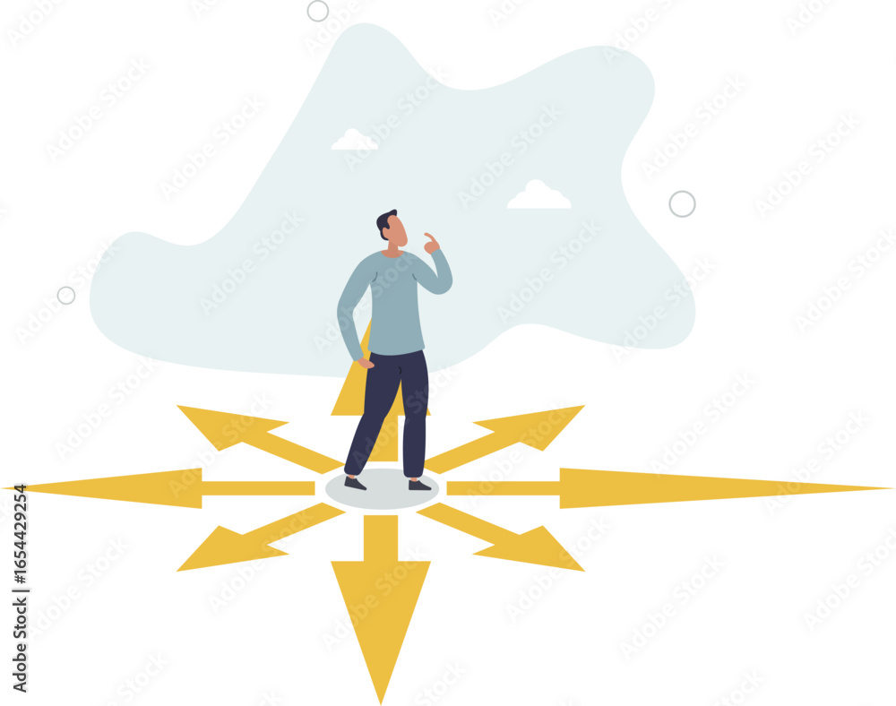 Obraz premium Choose career path, make life decision choice, decide the right or wrong direction, opportunity challenge,human life.