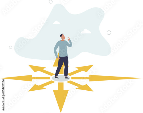Choose career path, make life decision choice, decide the right or wrong direction, opportunity challenge,human life.