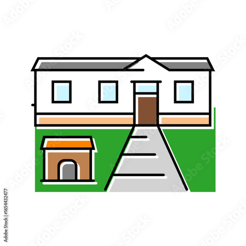 doghouse mobile home color icon vector illustration
