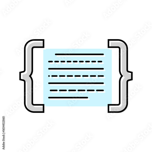 code brackets with letters nlp color icon vector illustration