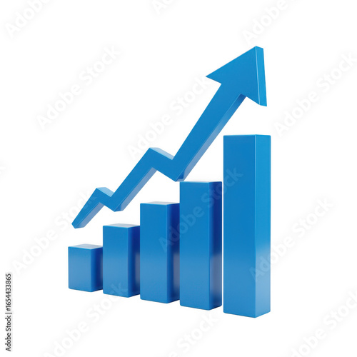 Blue 3d bar graph with upward arrow on transparent background Free Download Blue 3d bar graph with upward arrow on transparent background - GFXLoad